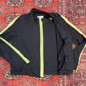 Tail Womens Size M Black Zip Front Soft Shell Jacket Contrasting Stripes EXC VTG